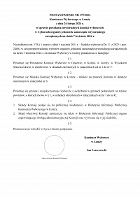 Foto: POSTANOWIENIE NR 179/2024 Komisarza Wyborczego w Łomży z dnia 26 lutego 2024 r.