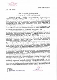 Foto: ZAWIADOMIENIE-OBWIESZCZENIE o wszczęciu postępowania i wystąpieniu o opinię nr.RLŁ.6220.13.2024 z dnia 9 września 2024 roku