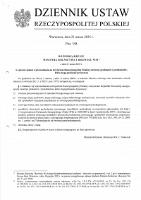 Foto: Rozporządzenie Ministra Rolnictwa i Rozwoju Wsi z dnia 21 marca 2025 roku