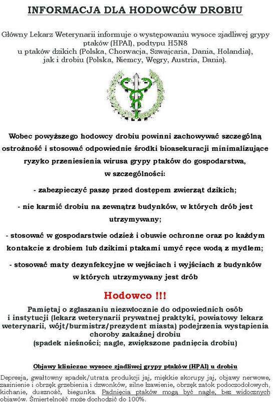 Zdjęcie do wiadomości INFORMACJA DLA HODOWCÓW DROBIU