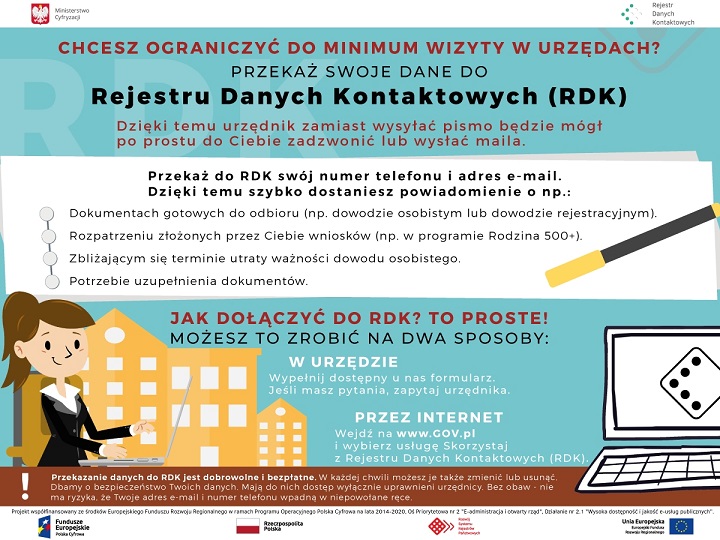 Zdjęcie do wiadomości Skorzystaj z Rejestru Danych Kontaktowych (RDK)